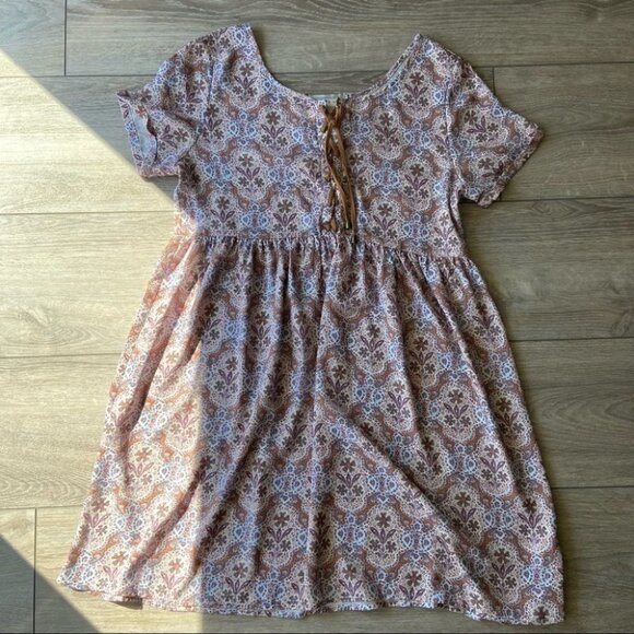 California Moonrise Floral Print Breezy Flowy Western Boho Dress - Picture 4 of 14